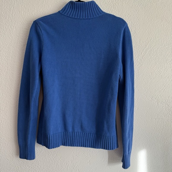 Vintage Ralph Lauren Sweater Womens Medium Golf Royal Blue Cable Knit Full Zip - Picture 4 of 6